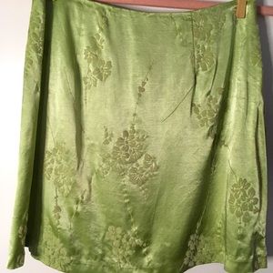 Vintage 90s Satin Finish w/ Velvet Pattern Size 5 Mini-Skirt Y.K. Clothing